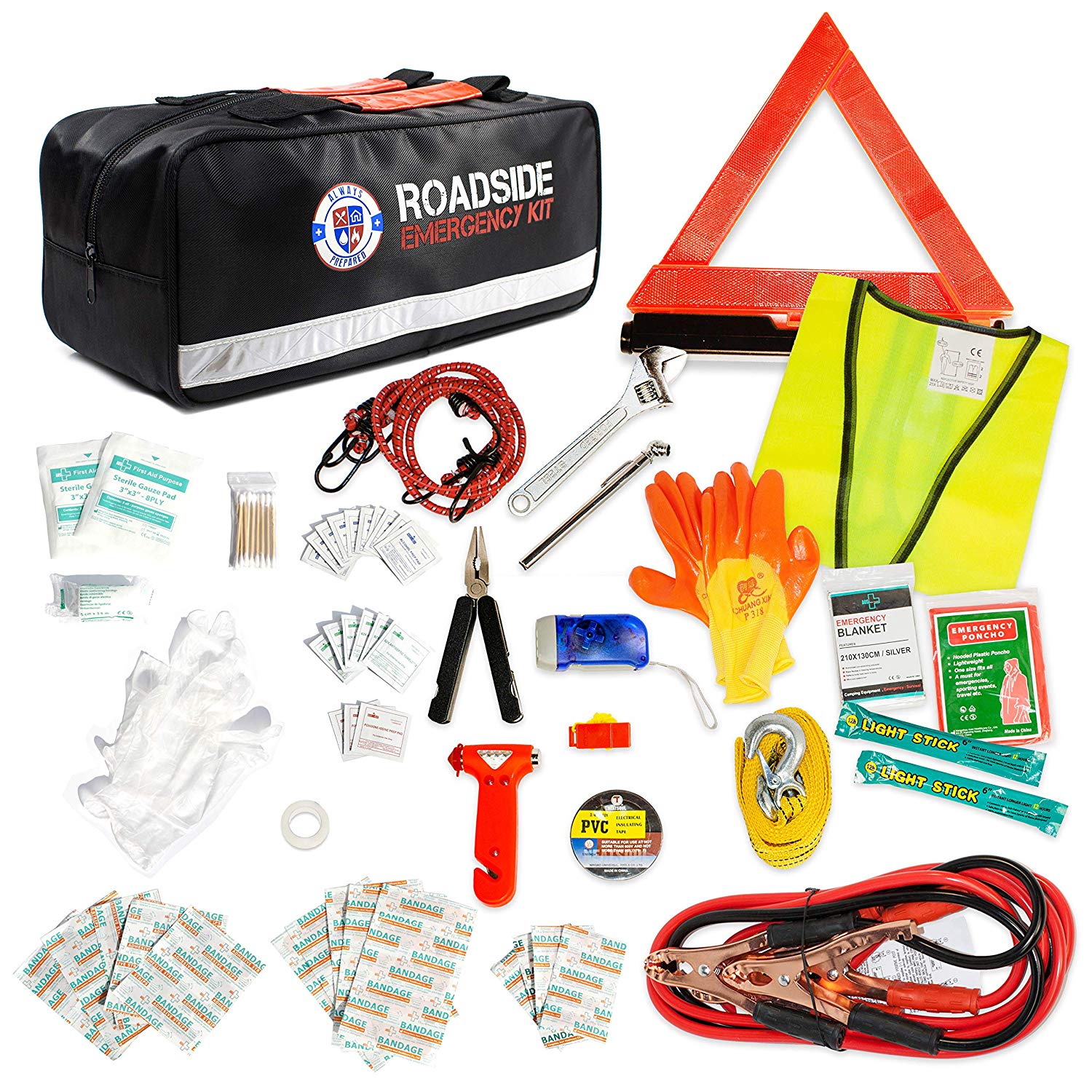 125 Piece Safety Roadside Assistance Kit – Premium Car Emergency
