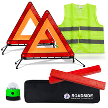 Reflective Car Emergency Roadside Kit for Extra Visibility – Reflective Safety Vests, Roadside Emergency Triangle & LED Light - Roadside Assistance Emergency Kit – Gifts for New Car