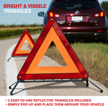 Reflective Car Emergency Roadside Kit for Extra Visibility – Reflective Safety Vests, Roadside Emergency Triangle & LED Light - Roadside Assistance Emergency Kit – Gifts for New Car