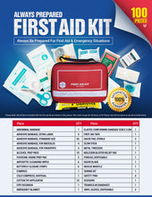 100 Piece Home First Aid Kit for Car, Home, Camping, Travel